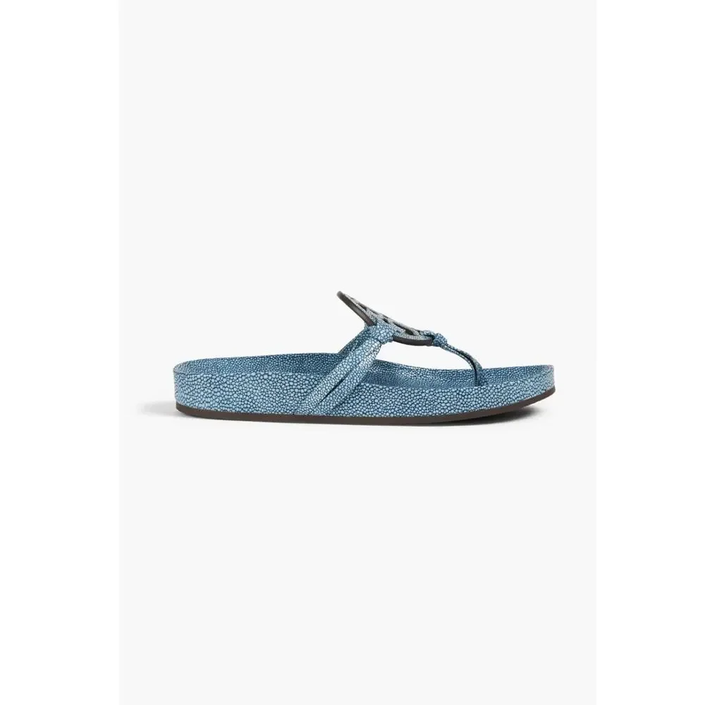 Tory Burch Sea Wind Miller Cloud Leather Thong SandalsComfort Straps US 8.5